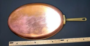 Etichetta Normandia. Padella per pesci in rame ovale pesante.   **Qualche segno di usura, vedi foto.   Vintage?? - Foto 1 di 19