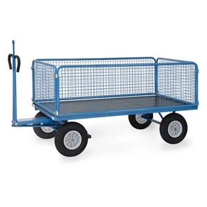 Fetra Handpritschenwagen Zugöse Drahtgitterwände PU-Bereifung Transportwagen  - Bild 1 von 5
