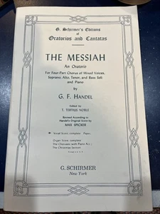 THE MESSIAH: AN ORATORIO G.F. Handel, 1912  Schirmer Pub. - 4 Voices & Piano - Picture 1 of 10