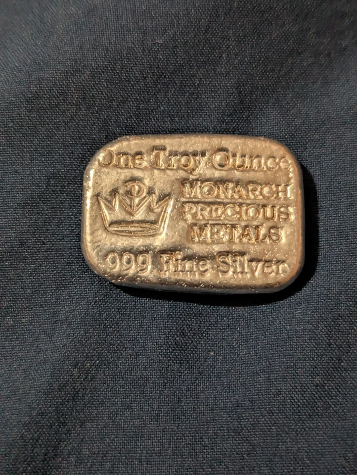 Monarch Precious Metals Hand Poured 1 oz .999 Fine Silver - Image 1 of 1