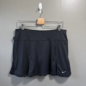 Nike Dri-Fit Pleated Athletic Golf Skort Womens M Black Tennis Skirt Pull-On - Picture 1 of 13