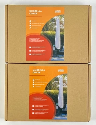 Juego de 2 cubiertas de paraguas beige California Umbrella 11 pies protección exterior Foto 1 de 4