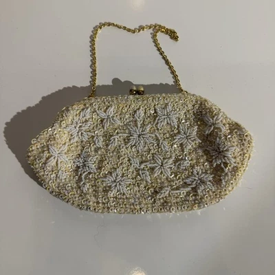 Vintage Handmade Beaded Sequin Wristlet Clutch Evening Purse – Made in Hong Kong - Image 1 of 3