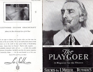 Programa de teatro Playgoer 1934 CASS Detroit Walter Hampden Richelieu & Macbeth - Imagen 1 de 2