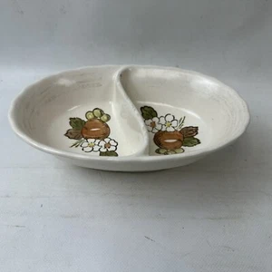 "Cesta de frutas Vernon Ware de Metlox tazón ovalado dividido plato para servir 8 1/4""x5 3/4""" - Imagen 1 de 9