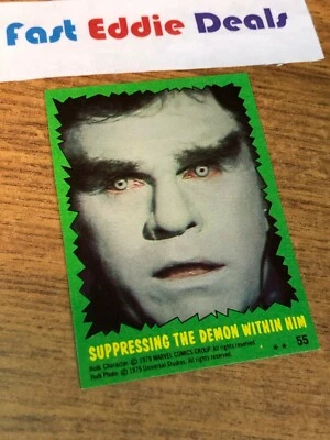 TOPPS 1979 THE INCREDIBLE HULK BUBBLEGUM CARD 55 BILL BIXBY LOU FERRIGNO MARVEL - Image 1 of 2