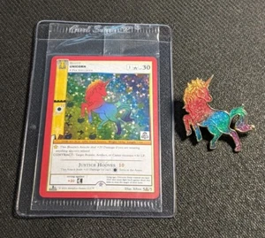 MetaZoo Wilderness Pin Club Unicorn Alt Art Full Holo 5A/5 Gold Rare & Rare Pin - Picture 1 of 9