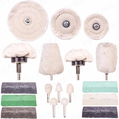 PREMIUM 18Pc POLISHING KIT Buffers Ingots & Wheels Polish Set Aluminium/Steel - Image 1 of 2