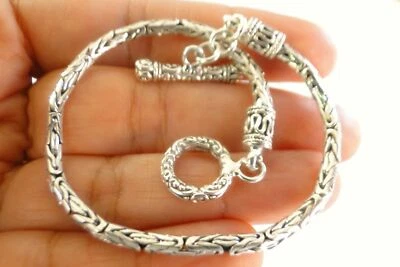 Balinese Byzantine Chain No Stone Sterling Silver Toggle Bracelet - Image 1 of 4