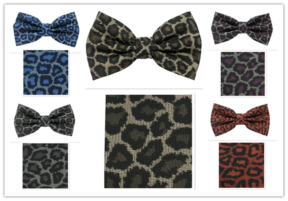 Nuevo conjunto de 2 pajaritas y pañuelos preatados con patrón de leopardo para hombre boda fiesta graduación Foto 1 de 1