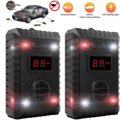 2 Pack Ultrasonic Mouse Repeller Car Rat Rodent Repellent Pest Animal Deterrent - Image 1 of 4