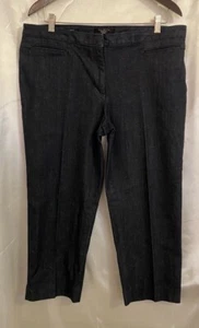 Talbots Womens Signature Capri Jeans Blue Dark Wash Pockets Stretch Petites 14P - Picture 1 of 5