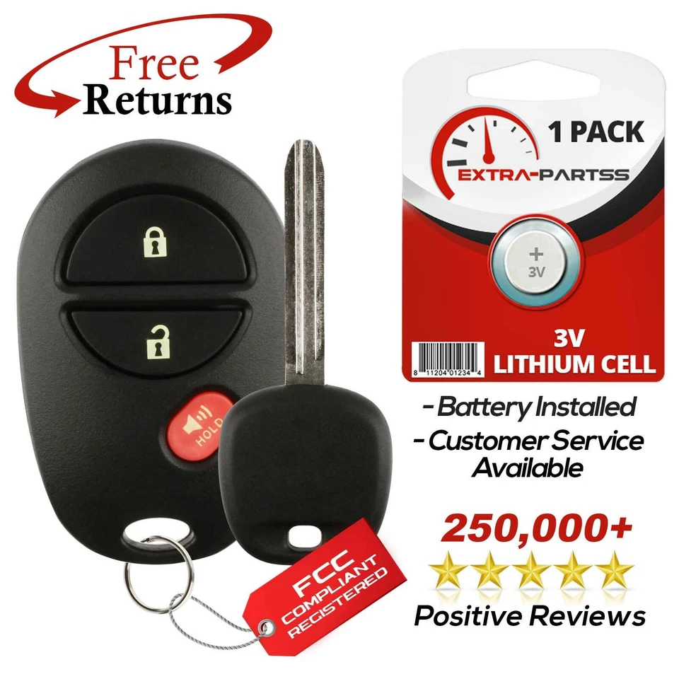 Remote Car Key for 2004-2010 Toyota Highlander Sequoia Sienna Tacoma Tundra Foto 1 de 1