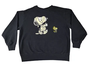 PEANUTS SNOOPY Mummy Crewneck Sweatshirt Halloween Black - Youth Size Large - Picture 1 of 11