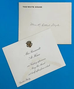 Invitation White House Garden Party from Mrs Franklin Roosevelt Circa 1930s - Picture 1 of 4