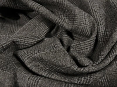 Wool Blend Suiting Jacket Fabric, Per Metre - Check - Grey - Image 1 of 3