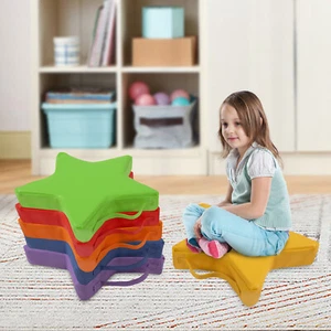 6 Pezzi Cuscini da Pavimento per Aula Cuscini Seduta Colorati Morbidi Cuscini Sedile Stella - Foto 1 di 24