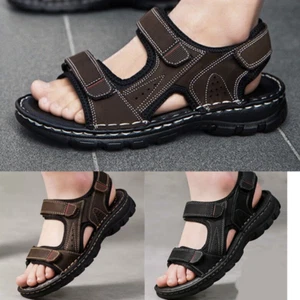 Herren Leder Sandalen Schuhe Outdoor StrandUrlaub Sport Sandalen Freizeit Sommer - Bild 1 von 20