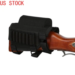 US Tactical Adjustable ButtStock Rifle Cheek Rest Riser Pad Holder Ammo Pouch - Picture 1 of 8