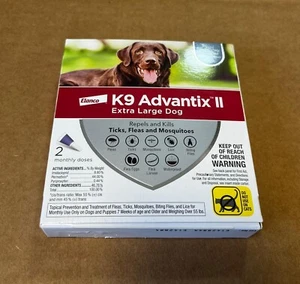 Dog Flea Treatment  K9 Advantix II for XL Dogs Over 55 lb 2 monthly doses #0983 - Picture 1 of 2