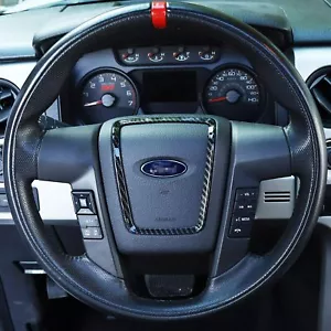 Cubierta de volante estilo fibra de carbono ABS decoración para Ford F-150 2009-2014 - Imagen 1 de 11