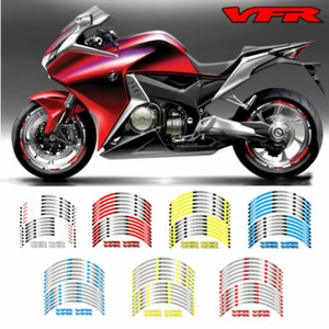 LLANTA MOTO "17 RAYAS RUEDA CALCOMANÍAS CINTA ADHESIVA Para HONDA VFR - Imagen 1 de 17