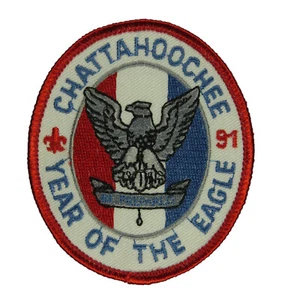 Northeast Georgia GA 1981 Chattahoochee District Eagle Scout Patch RED Bdr (SA10 - Picture 1 of 2