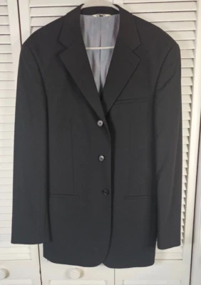 Traje Completo Wilke Rodriguez Para Hombres 42L 36x34 Frente Plano Pantalones Lana Elastizada Negro Foto 1 de 4