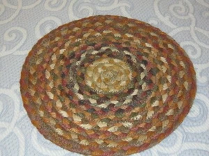 Primitive antike Vintage Stil 10,5" geflochtene Jute Kerze kleiner runder Untersetzer - Bild 1 von 1