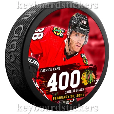 Patrick Kane #88 Chicago Blackhawks 400 Goals Hockey Puck - February 28, 2021 - Изображение 1 из 2