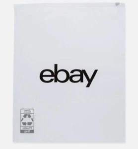 25 - eBay 12" x 15" ZIPPER CLOTHING BAGS - Frosted with Black Logo NEW - Picture 1 of 2