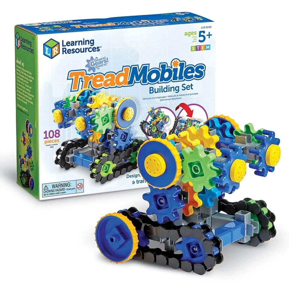 STEM Building Set 108 Pieces Gears Treadmobiles Engineering Toy for Kids - Image 1 of 4