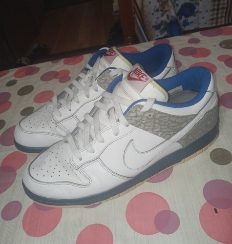 US10 Nike Dunk Low CL Jordan Pack "Bianco Grigio medio" 304714 119 2017 Usatoone