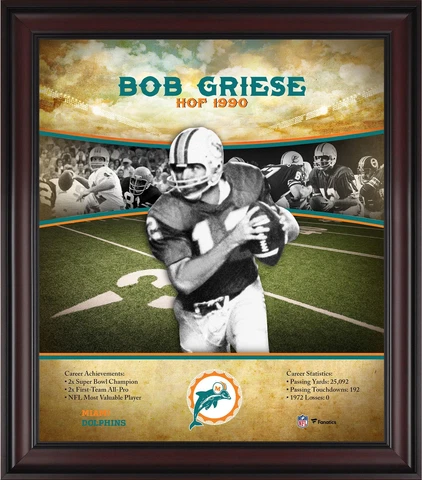 Bob Griese Miami Dolphins Framed 15x17 Hall of Fame Career Profile Cover