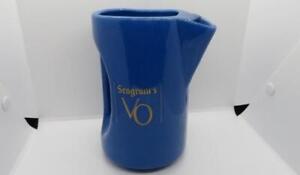 Seagram's VO Medium Blue Pottery Thumbprint Back Pub Style Jug