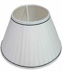Modern White (Black Ring) Pleated Fabric Coolie Ceiling & Table Lamp Light Shade