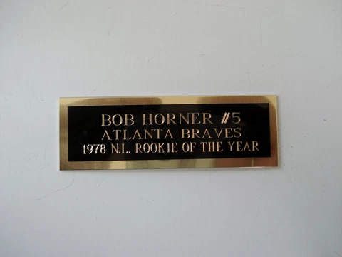 Bob Horner Baseball Card Plaque Nameplate Atlanta Braves 1" X 3" Cover