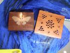 2 X Beautiful Wood Trinket Boxes With Decorative Detail On Covers