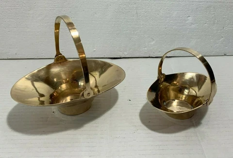 Little Brass Basket Set - Made in India - Vintage Cover