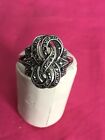 VINTAGE 9 ct. Gold Ring With Silver & Marcasite Top - Size T - See Description