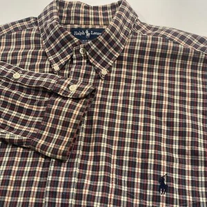 Ralph Lauren Herren Big Shirt Langarm Knopfleiste Heavy Cotton Flanellhemd XL - Bild 1 von 8
