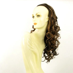 DT Half wig HairPiece long curly chocolate clear poly mesh copper 22.8 :16/627c - Picture 1 of 7