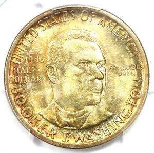 1946 BTW Booker T Washington Half Dollar 50C Coin - PCGS MS67 - $500 Value - Picture 1 of 7