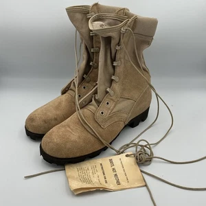 US Type II Desert Combat Boots Hot Weather Tan Suede Size 7 R January 1991 - Picture 1 of 11