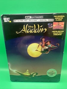 4K Blu Ray Combo Animated Aladdin Steelbook Disney OOP Factory Sealed 1992 - Bild 1 von 5