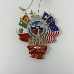 Danbury Mint Texas Pride Keramik Christmas State Ornament sechs Flaggen 2006 - Bild 1 von 6