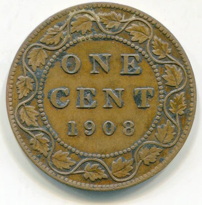 Canada Large Cent 1908 KM-8   lotnov3606 - Image 1 of 2