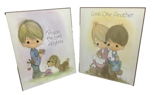 Vintage Wanddeko Precious Moments Liebe einander & lobt den Herrn trotzdem 14 x 11 Zoll - Bild 1 von 10