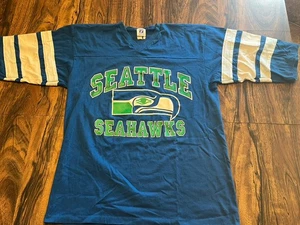 Vtg SEATTLE SEAHAWKS SHIRT by Logo 7 Sz L NFL Jersey READ - Picture 1 of 14