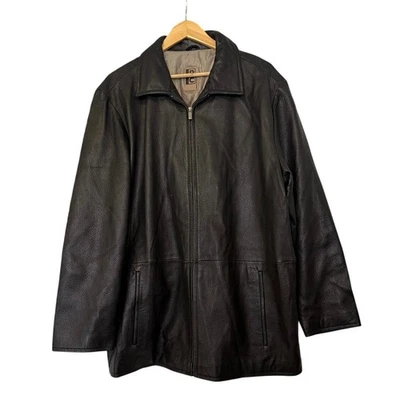 Chaqueta de cuero granulado negra RC Robert Comstock Expedition para hombre L grande Foto 1 de 4